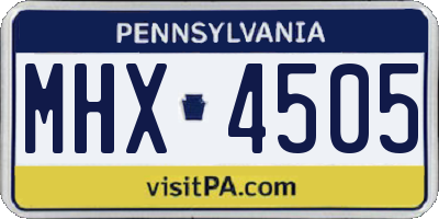 PA license plate MHX4505