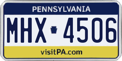 PA license plate MHX4506