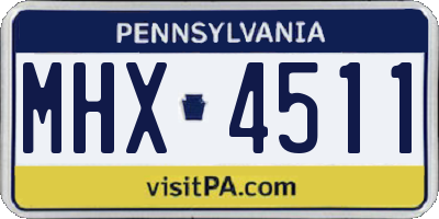 PA license plate MHX4511
