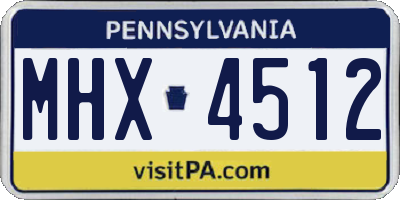 PA license plate MHX4512