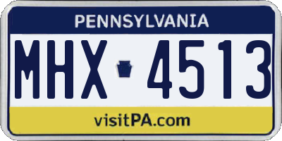 PA license plate MHX4513