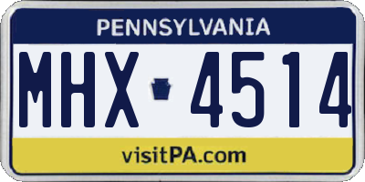 PA license plate MHX4514