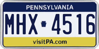 PA license plate MHX4516