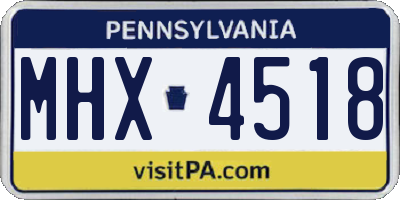 PA license plate MHX4518