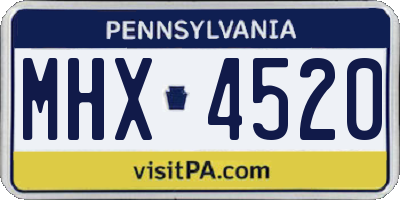 PA license plate MHX4520