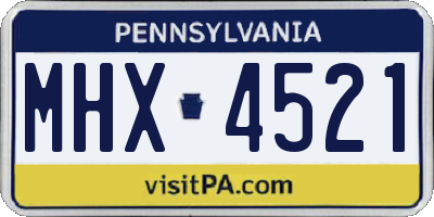 PA license plate MHX4521