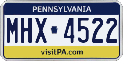PA license plate MHX4522
