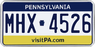 PA license plate MHX4526