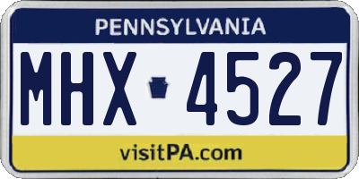 PA license plate MHX4527