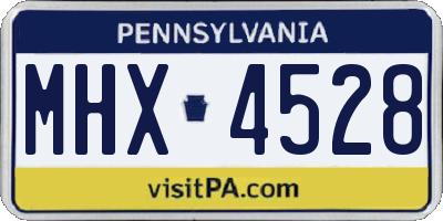 PA license plate MHX4528