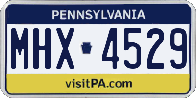 PA license plate MHX4529