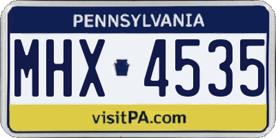PA license plate MHX4535