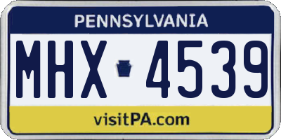 PA license plate MHX4539