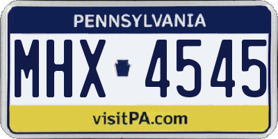 PA license plate MHX4545