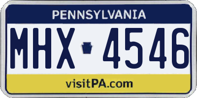 PA license plate MHX4546