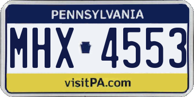 PA license plate MHX4553