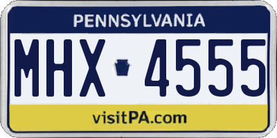 PA license plate MHX4555