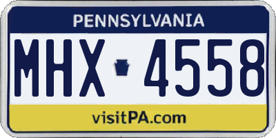 PA license plate MHX4558