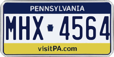 PA license plate MHX4564