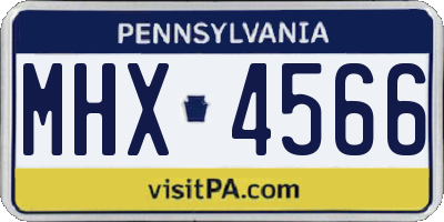 PA license plate MHX4566