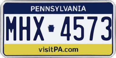PA license plate MHX4573