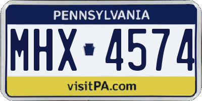 PA license plate MHX4574