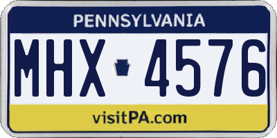 PA license plate MHX4576
