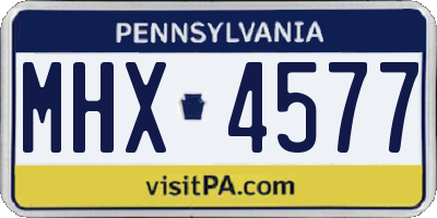 PA license plate MHX4577