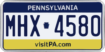 PA license plate MHX4580