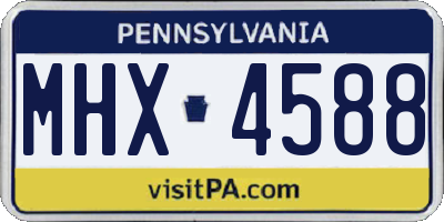 PA license plate MHX4588