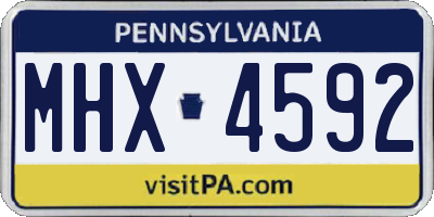 PA license plate MHX4592