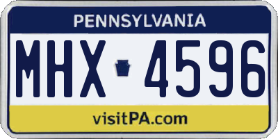 PA license plate MHX4596