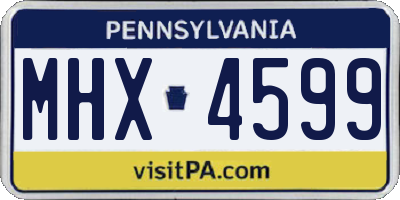 PA license plate MHX4599