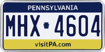 PA license plate MHX4604