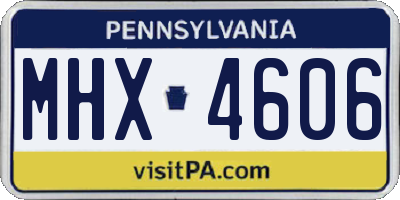 PA license plate MHX4606