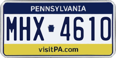 PA license plate MHX4610