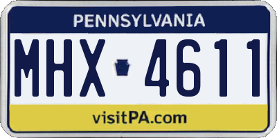 PA license plate MHX4611