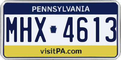 PA license plate MHX4613