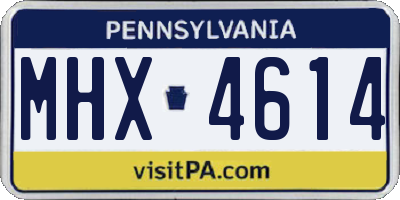 PA license plate MHX4614