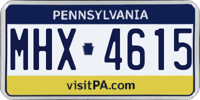 PA license plate MHX4615