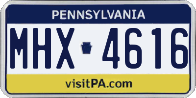 PA license plate MHX4616