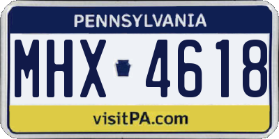 PA license plate MHX4618