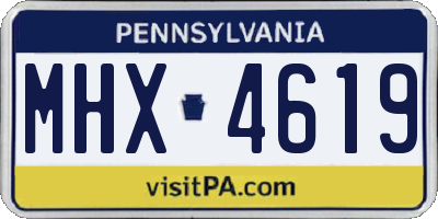 PA license plate MHX4619