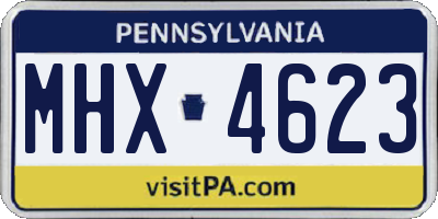 PA license plate MHX4623