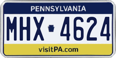 PA license plate MHX4624