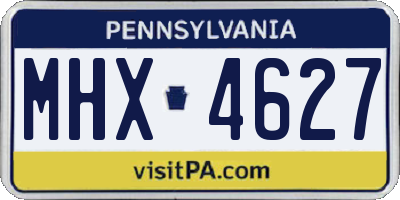 PA license plate MHX4627
