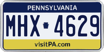 PA license plate MHX4629
