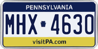 PA license plate MHX4630