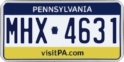 PA license plate MHX4631