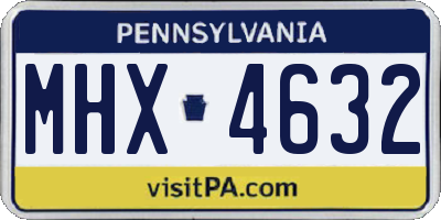 PA license plate MHX4632